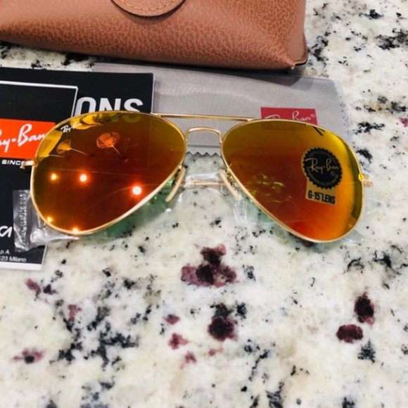 Rayban Sunglasses aviator orange size 58mm - Picture 4 of 6